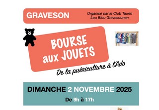 Bourse aux jouets du Club Taurin le Dimanche 02 novembre 