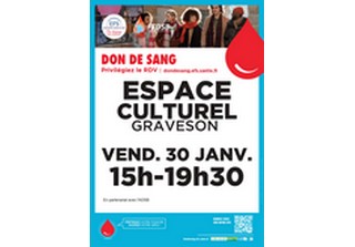 Don du Sang - Vendredi 30 janvier Espace Culturel